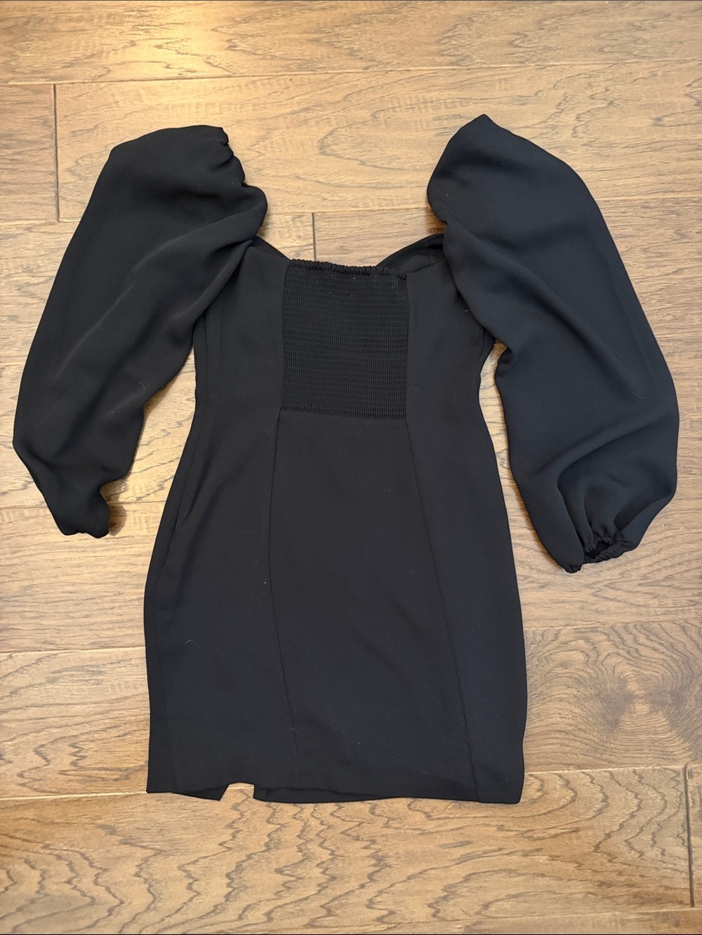 Aritzia Wilfred Novella Dress Black Puff Sleeve Mini Size 4 - Picture 11 of 11